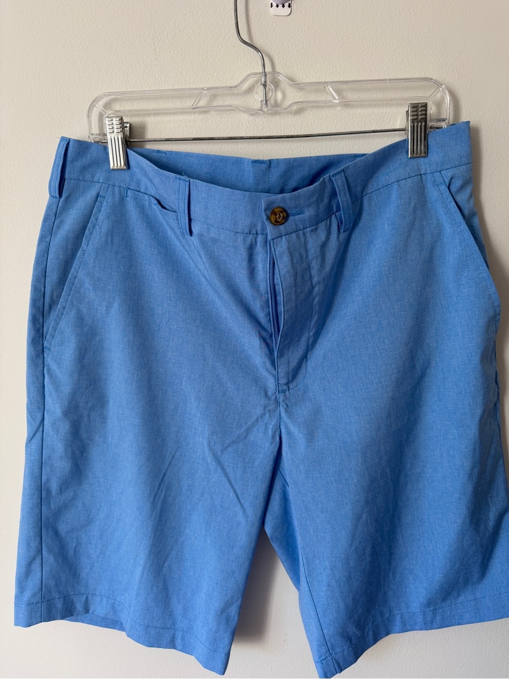 PGA Tour Light Blue Flat-Front Golf Shorts